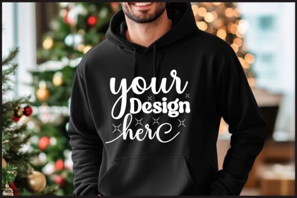 Christmas Hoodie Men Mockup 35 - A Graphic Design Asset for Product Mockups