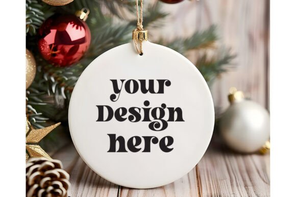 Christmas Ornament Round Sing Mockup 35 for Graphics and Product Mockups