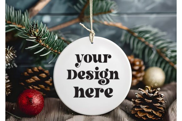 Christmas Ornament Round Sing Mockup 44 - Graphics for Product Mockups