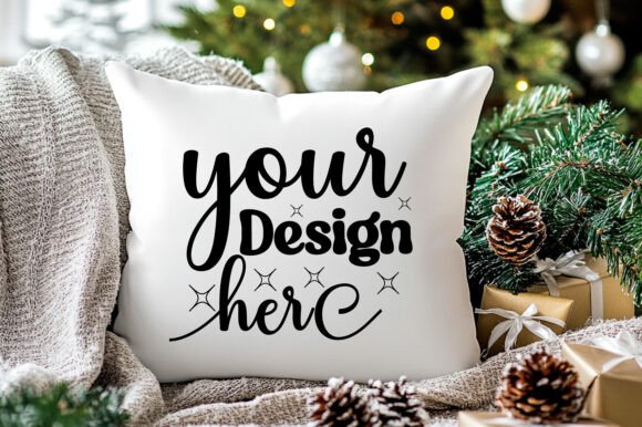 Christmas Pillow Mockup 167: A Versatile Graphic Design Asset for Product Mockups