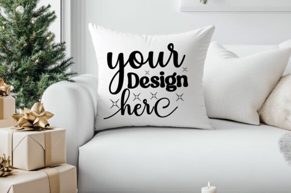 Christmas Pillow Mockup 3 for Product Mockups and Graphics