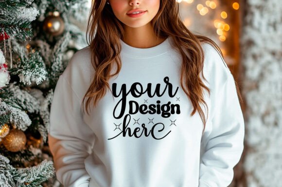 Christmas Sweater Mockup 134: A Festive Graphic Design Asset for Handmade Creators