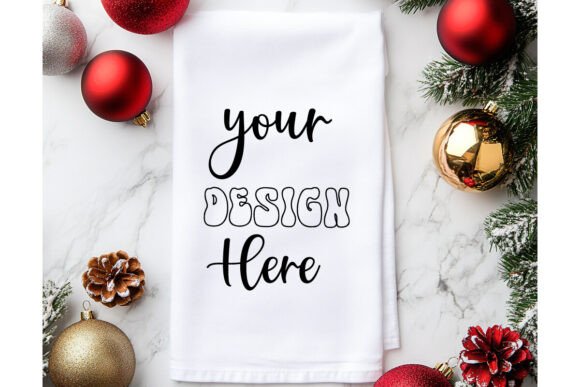 Christmas Towel Mockup 5 for Product Mockups and Graphics