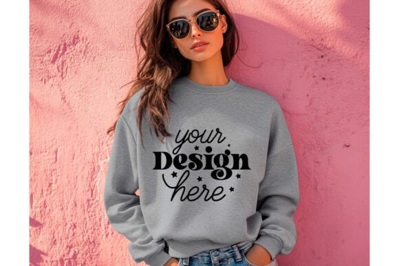 Gildan 18000 Ash Mockup 35 for Product Mockups and Graphics