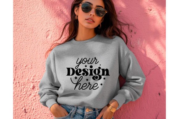 Gildan 18000 Ash Mockup 49 for Product Mockups and Graphics