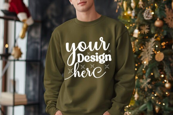 Gildan 18000 Christmas Men Mockup 100 for Product Mockups and Graphics