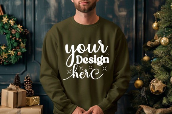 Gildan 18000 Christmas Men Mockup 105 for Product Mockups and Graphics
