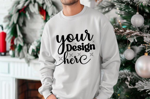 Gildan 18000 Christmas Men Mockup 142 - A Festive Graphic Asset for Handmade Creators