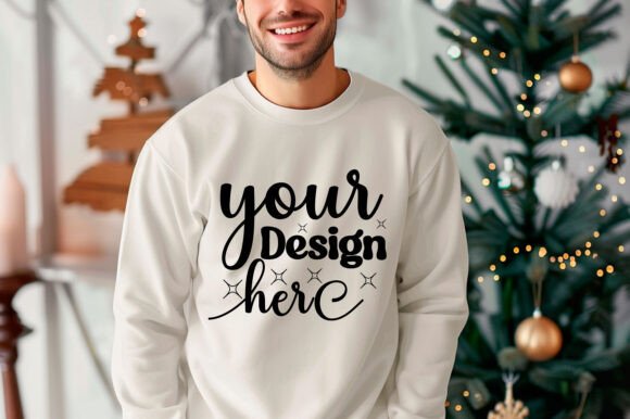 Gildan 18000 Christmas Men Mockup 191 - A Graphic Product Mockup for Seasonal Content