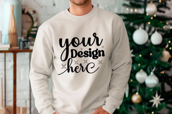 Gildan 18000 Christmas Men Mockup 220 - A Product Mockups Graphic for Seasonal Sales