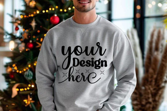 Gildan 18000 Christmas Men Mockup 78 for Product Mockups and Graphics