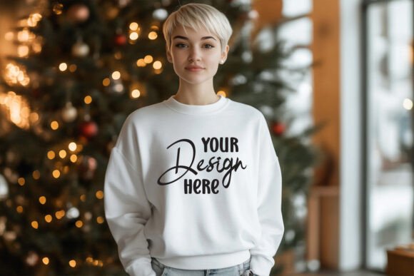 Gildan 18000 Christmas Mockup - A Graphic Design Asset for Product Mockups