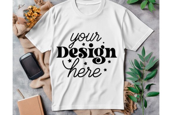 Gildan 64000 White Mockup 48 for Product Mockups and Graphics