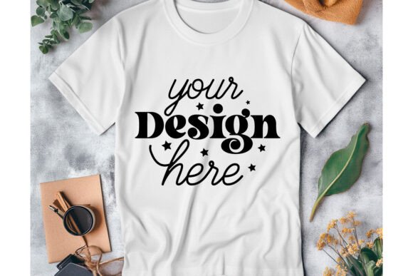 Gildan 64000 White Mockup 49 for Product Mockups and Graphics