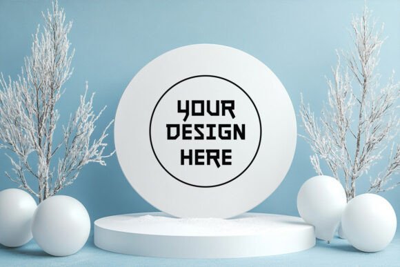 Happy New Year Round Mockup for Product Mockups and Graphics