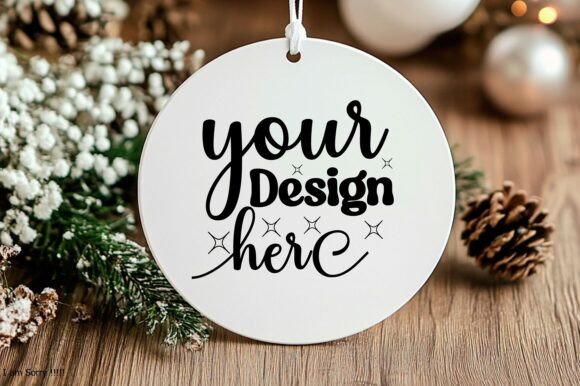 New Year Round Sign Mockup 1 for Graphics and Product Mockups