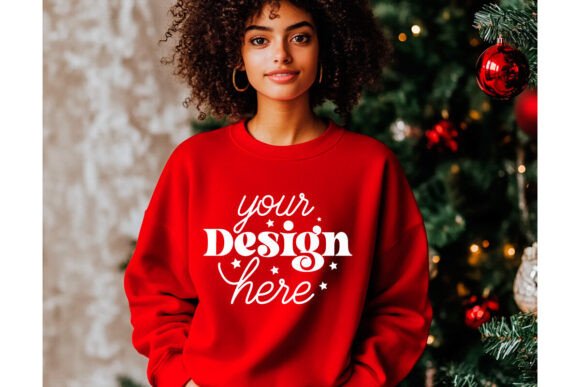 Red Christmas Sweater Mockup 20 for Product Mockups and Graphics
