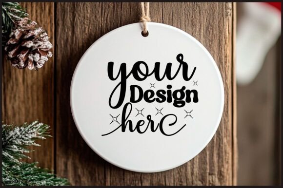 Round Christmas Ornament Mockup 108 - Graphics for Product Mockups