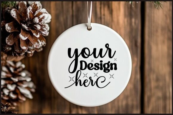 Round Christmas Ornament Mockup 131 for Graphics and Product Mockups