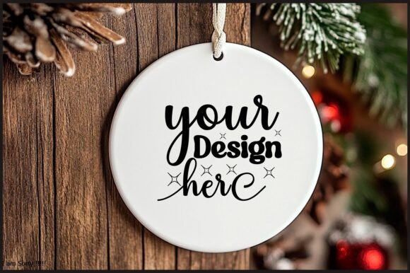Round Christmas Ornament Mockup 132 - Graphics for Product Mockups