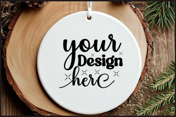 Round Christmas Ornament Mockup 154 for Product Mockups and Graphics