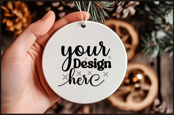 Round Christmas Ornament Mockup 158 for Product Mockups and Graphics