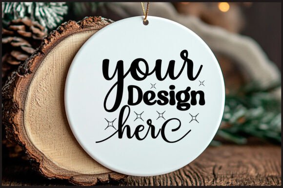Round Christmas Ornament Mockup 97 for Product Mockups and Graphics