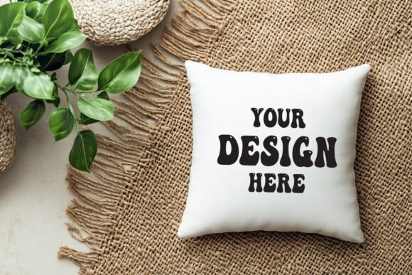 Square Pillow Mockup for Product Mockups and Graphics